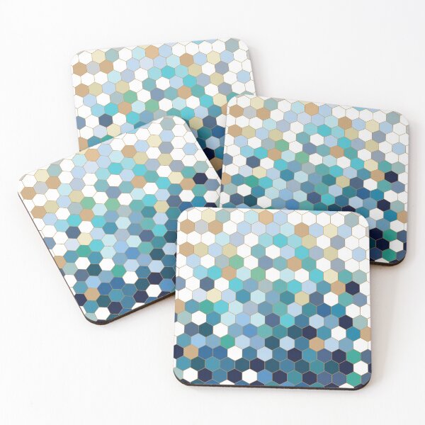 Item preview, Ocean Depths Blue Hexagon Mosaic Gradient designed and sold by Karin Taylor.