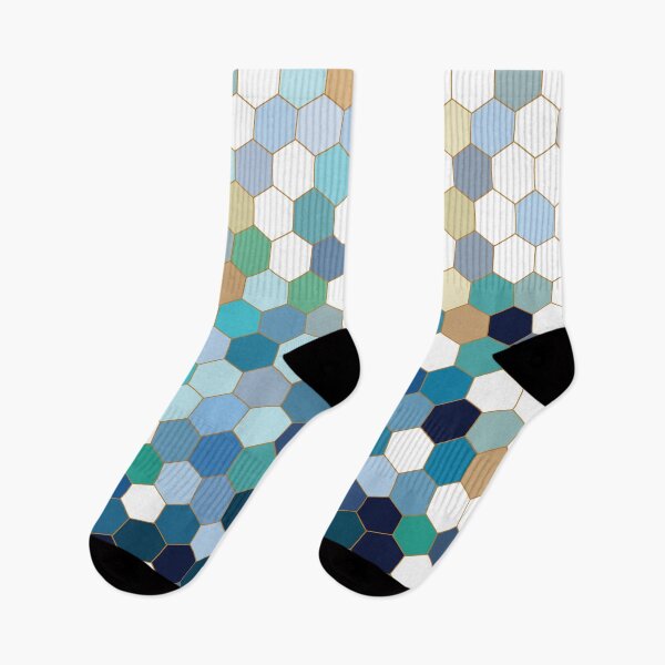 Item preview, Ocean Depths Blue Hexagon Mosaic Gradient designed and sold by Karin Taylor.