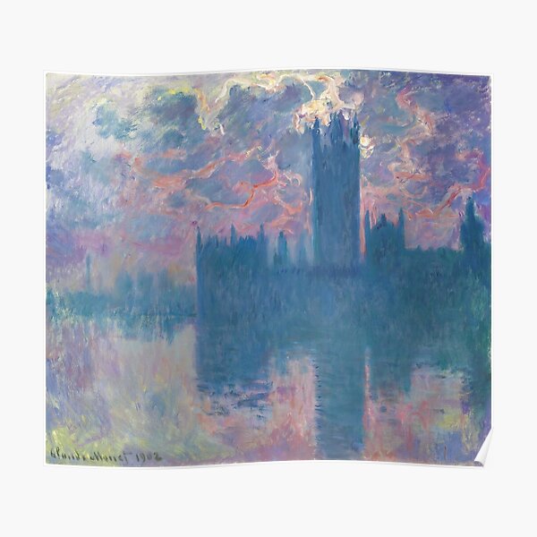 Claude Monet - Parlement, coucher du soleil (sunset), 1902 Poster