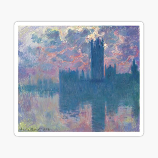 Claude Monet - Parlement, coucher du soleil (sunset), 1902 Sticker