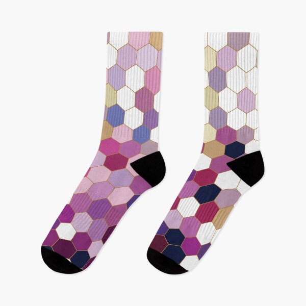 Item preview, Pink and Purple Geometric Hexagon Mosaic Pattern designed and sold by Karin Taylor.