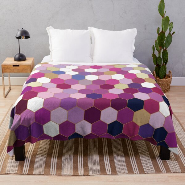 Item preview, Pink and Purple Geometric Hexagon Mosaic Pattern designed and sold by Karin Taylor.