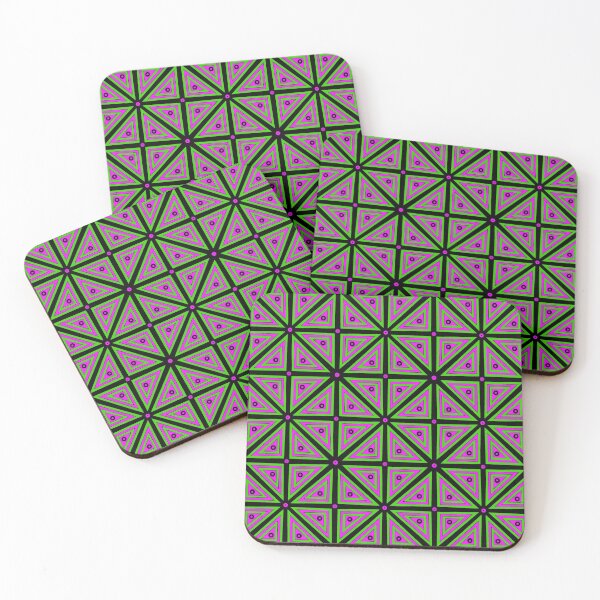 Item preview, Triangle Square Tessellating Pattern Neon 90's Green Hot Pink designed and sold by NoMatterLab.