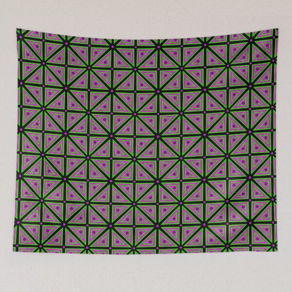 Item preview, Triangle Square Tessellating Pattern Neon 90's Green Hot Pink designed and sold by NoMatterLab.