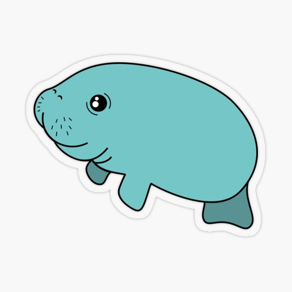 Adorable Manatee Character Transparent Sticker