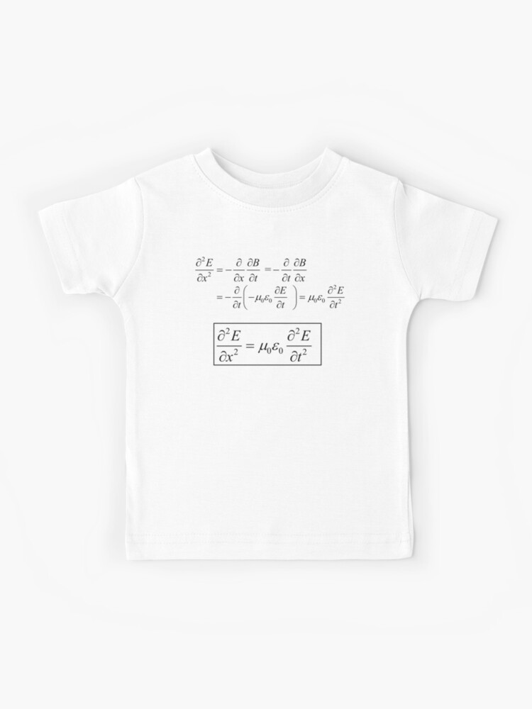 T-shirt enfant for Sale avec l'œuvre « équation d'onde électromagnétique  d'Alembert, physique et science » de l'artiste NoetherSym