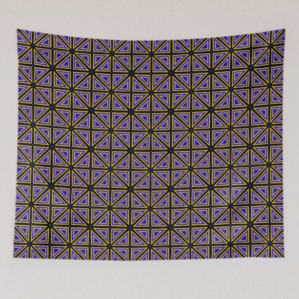 Item preview, Triangle Square Tessellating Pattern Yellow Blue designed and sold by NoMatterLab.