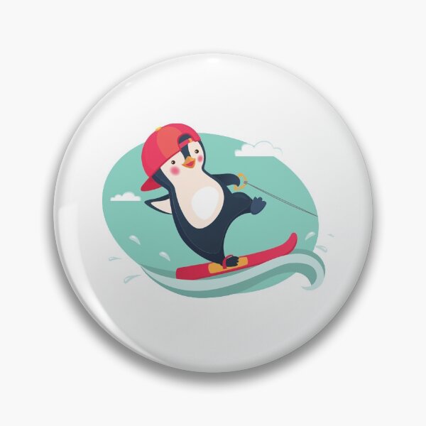 Item preview, Cute Penguin Water Skiing Adventure Sports Waterboarding designed and sold by treasure-crafts.