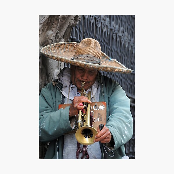 Trumpeting a tune in Puebla, Mexico Photographic Print