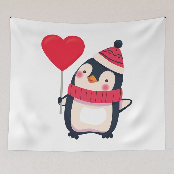 Item preview, Romantic Penguin Heart Winter Love designed and sold by treasure-crafts.