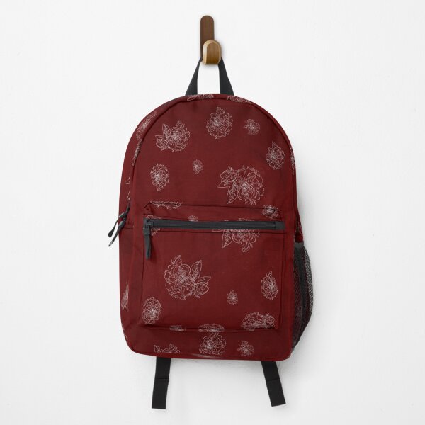 Item preview, Witchcraft Red and White Floral Pattern - Line Art - Grained Texture designed and sold by norandesign.
