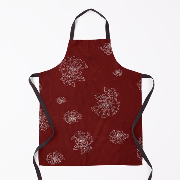 Item preview, Witchcraft Red and White Floral Pattern - Line Art - Grained Texture designed and sold by norandesign.