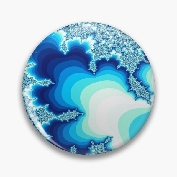 Artikelvorschau, Ripple Gem | Blaue und weiße Fraktale | Stilvolle Fraktalkunst entworfen und verkauft von JillyJ05.