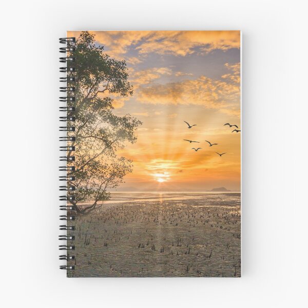 Item preview, Sunrise with sunrays and flock of birds at sunrise designed and sold by Kevin Hellon.