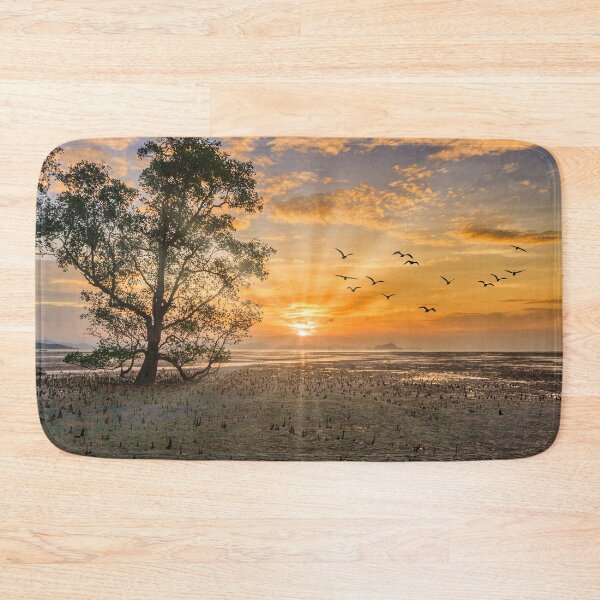 Item preview, Sunrise with sunrays and flock of birds at sunrise designed and sold by Kevin Hellon.
