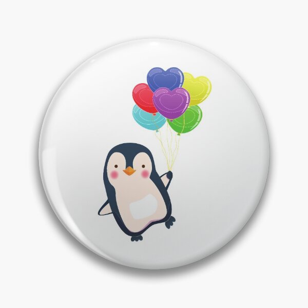 Item preview, Romantic Penguin Heart Balloons Winter Love designed and sold by treasure-crafts.