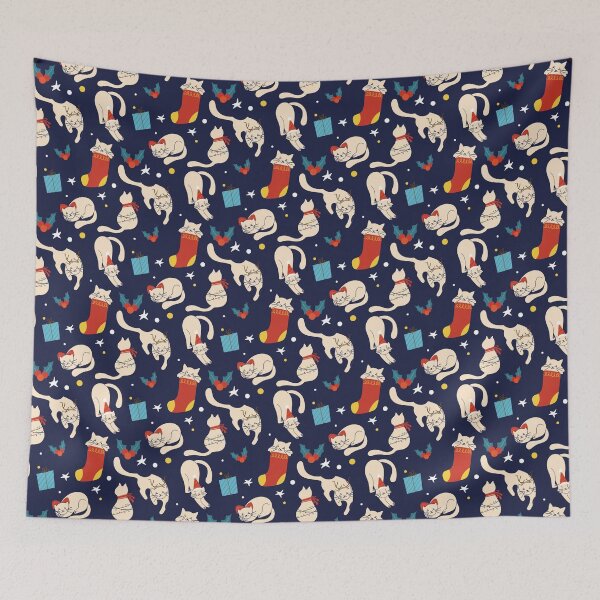 Item preview, Christmas Cat Pattern designed and sold by Creativenetic.