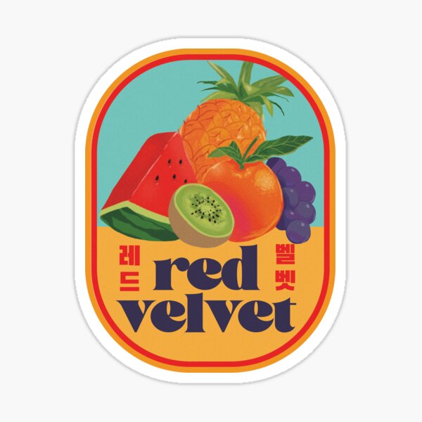 Vista previa del artículo con la obra «Pegatina de terciopelo rojo - Frutas», diseñado y vendido por Unit620.