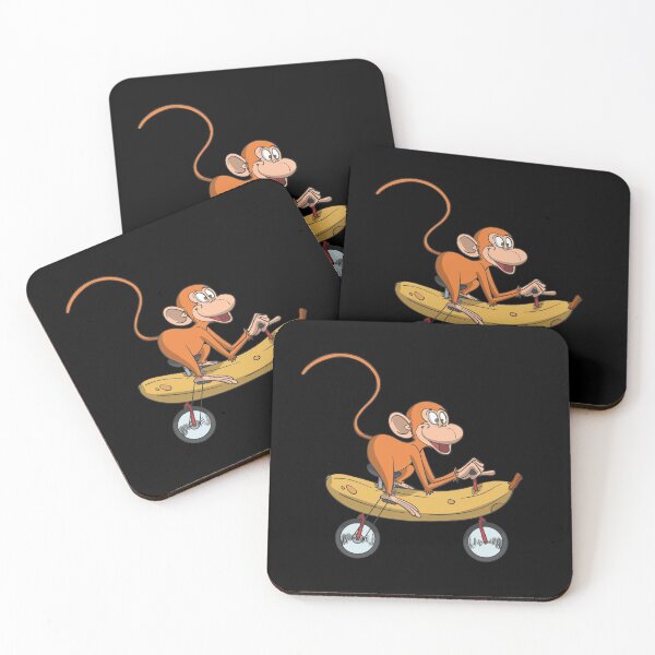 Item preview, Funny monkey on banana bicycle designed and sold by Monkey Ful.