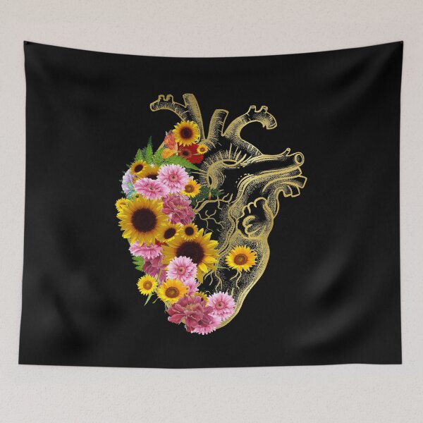 Item preview, Bloom colorful Spring Heart flower, heart yellow flowers, cool cute mask designed and sold by Collagedream.