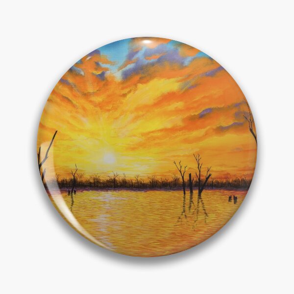 Item preview, Sunset over Lake Victoria acrylic painting designed and sold by Debra Dickson.