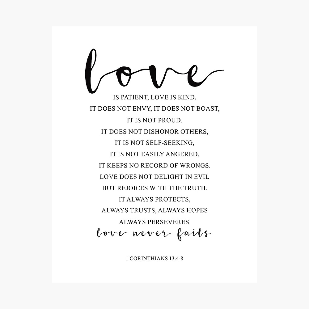 Love Never Fails Small Standing Quote