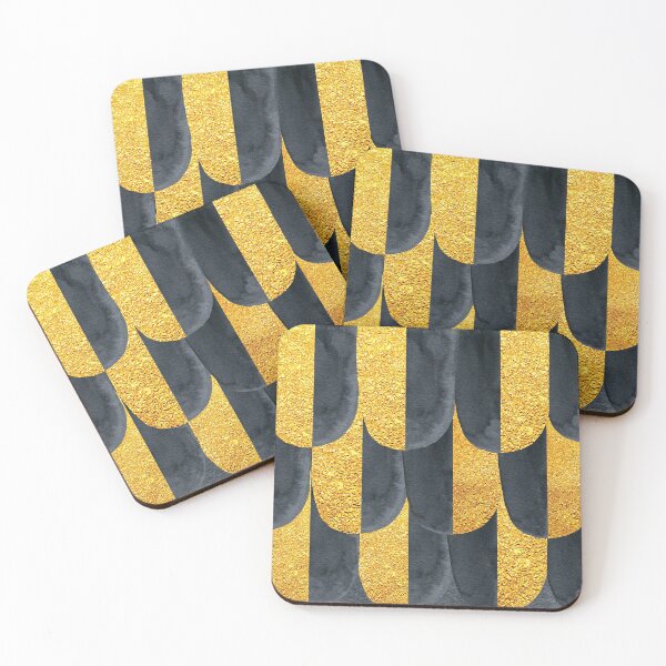 Item preview, Gold Grau Feathers Geometric Design  designed and sold by BilgePaksoylu.