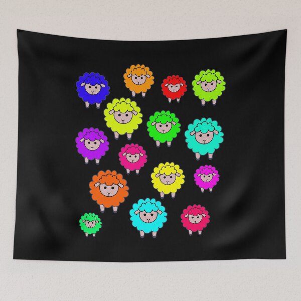 Item preview, A Colorful Sheep Gang A Sweet Herd Of Sheep Is Watching You I Love Sheep designed and sold by Paulina Vanlife.