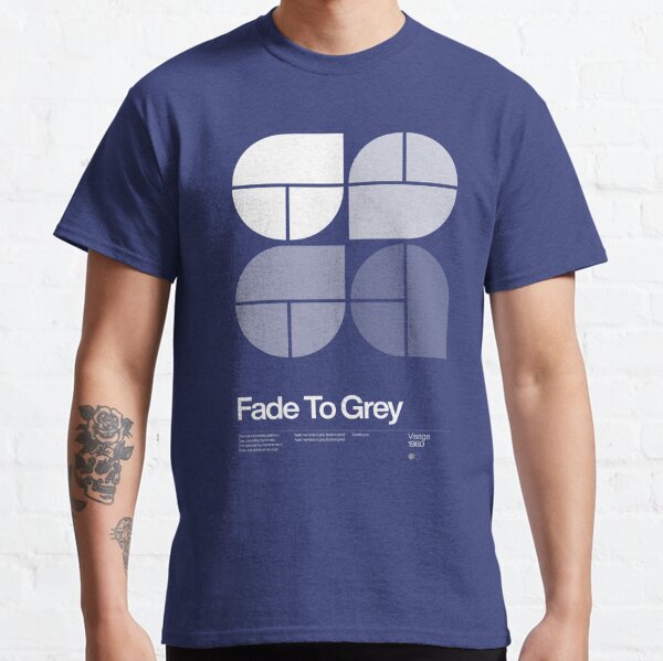 Fade To Grey - Visage 1980, New Wave song Minimalistic Swiss Graphic Design Classic T-Shirt