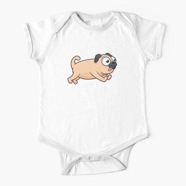 Bodies De Manga Corta Para Bebe Caricatura De Pug Redbubble