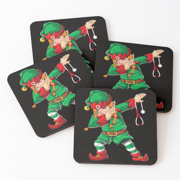 Item preview, Dabbing Elf Girl Christmas Scrub Cute Nurse designed and sold by KendraHenke.