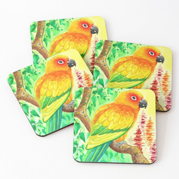 Item preview, Sun Conure Parrot Watercolor designed and sold by Ivy Lily Art.