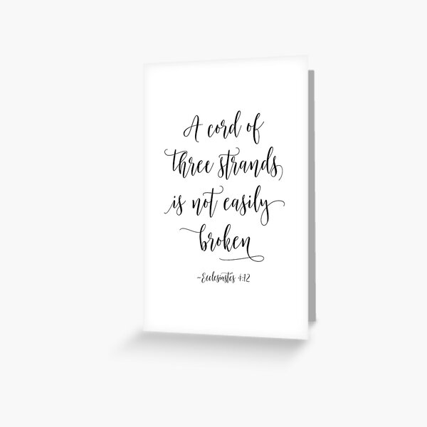 Item preview, A Cord Of Three Strands Is Not Easily Broken, Ecclesiastes 4:12. Bible Verse, Wedding Decor designed and sold by aenaonartwork.