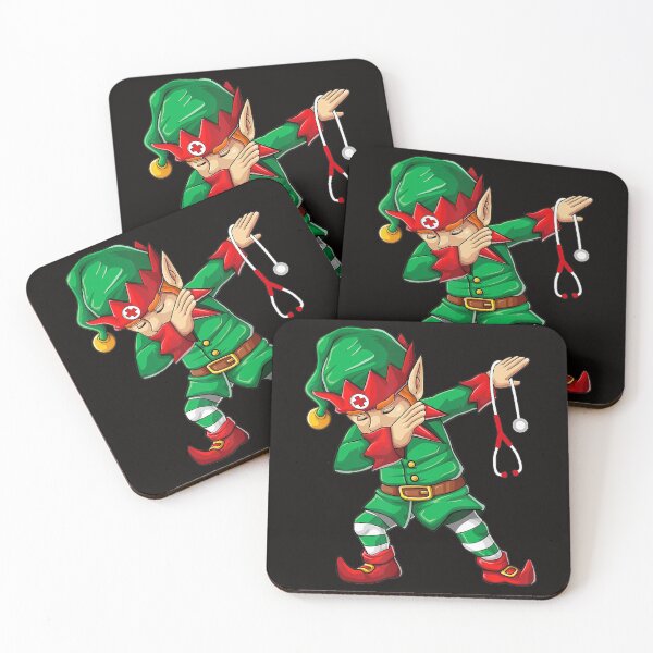 Item preview, Dabbing Elf Christmas Scrub Tops Women Funny Nurse designed and sold by KendraHenke.
