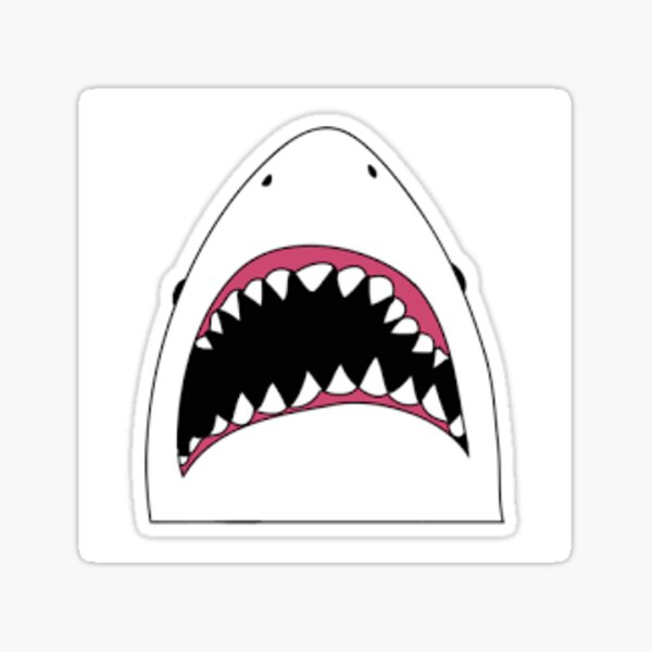 Cartoon Shark Stickers Redbubble - scared for my life shark attack in roblox