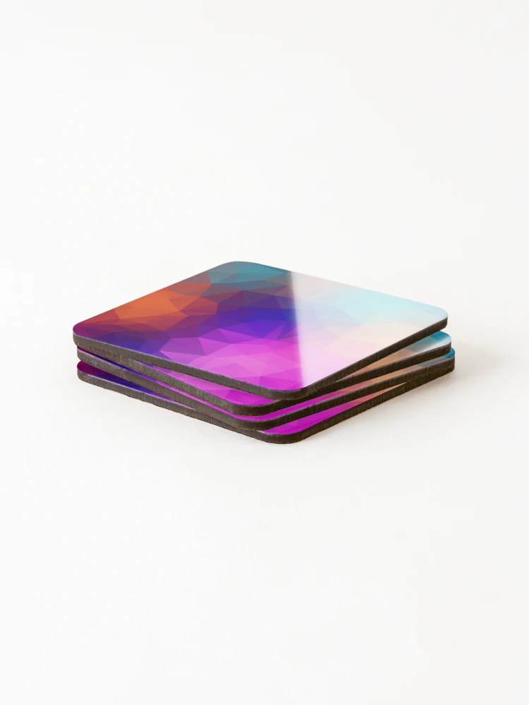 Thumbnail 4 of 5, Coasters (Set of 4), Colorful triangles designed and sold by AhMath.