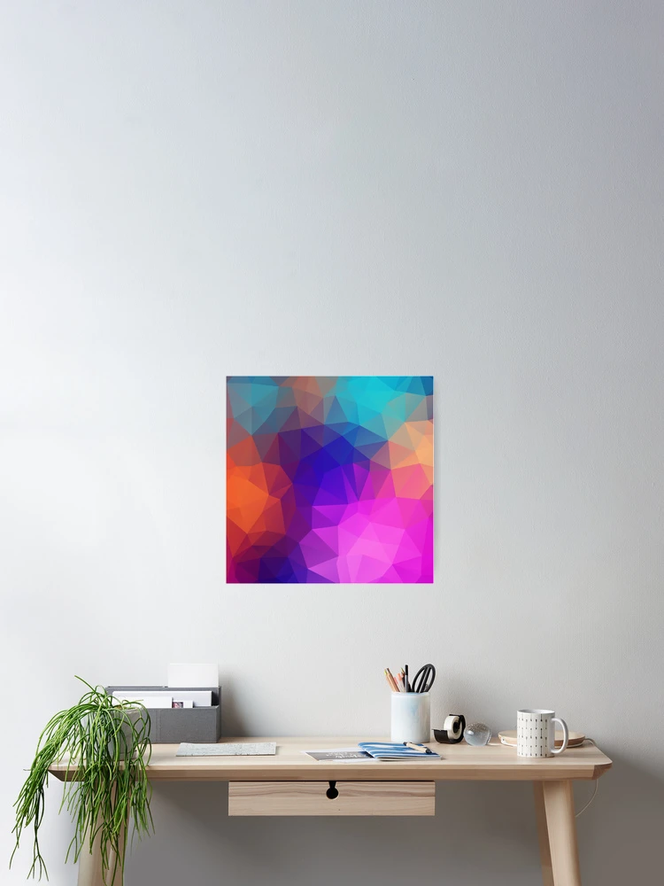 Thumbnail 2 of 3, Poster, Colorful triangles designed and sold by AhMath.