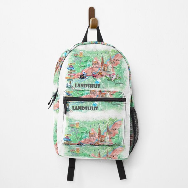 Item preview, Landshut Bavaria Illustrated Map with Main Roads Landmarks and Highlights designed and sold by artshop77.