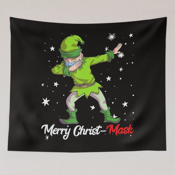 Item preview, Dabbing Elf Wearing Mask Quarantine Christmas 2020 designed and sold by KendraHenke.