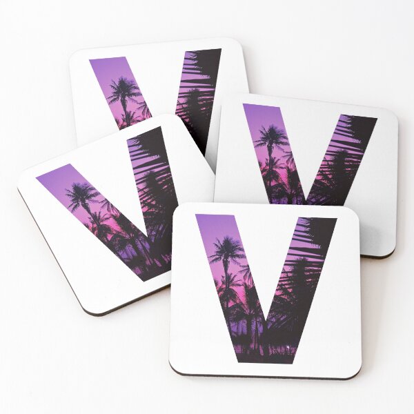 Item preview, V letter, Purple sunset designed and sold by stickmeok.