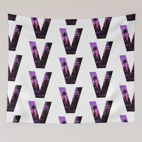 Item preview, V letter, Purple sunset designed and sold by stickmeok.