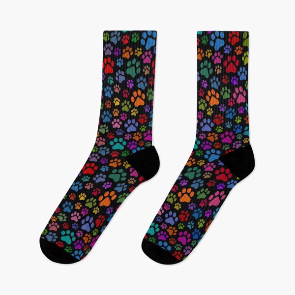 Item preview, Multicoloured Cat Paws on Dark blue designed and sold by AxeLeon Patterns.