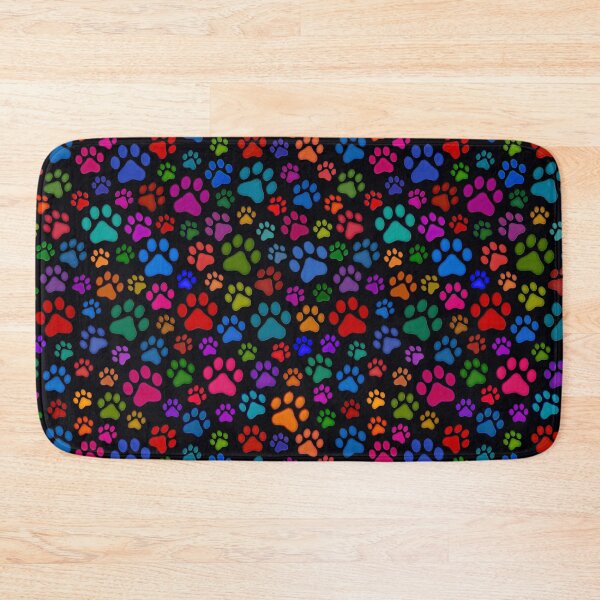 Item preview, Multicoloured Cat Paws on Dark blue 3D designed and sold by AxeLeon Patterns.
