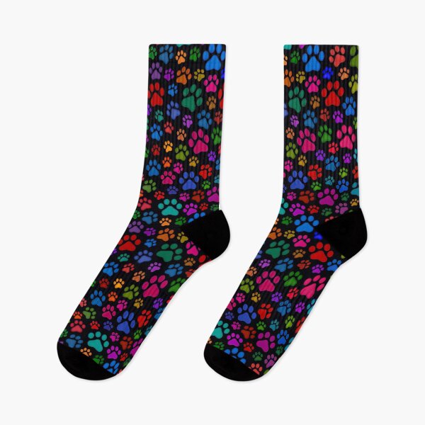 Item preview, Multicoloured Cat Paws on Dark blue 3D designed and sold by AxeLeon Patterns.
