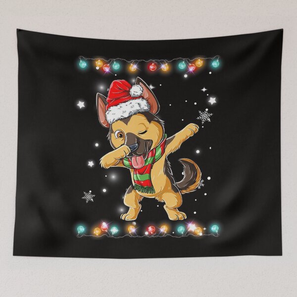 Item preview, Dabbing German Shepherd Santa Christmas designed and sold by KendraHenke.