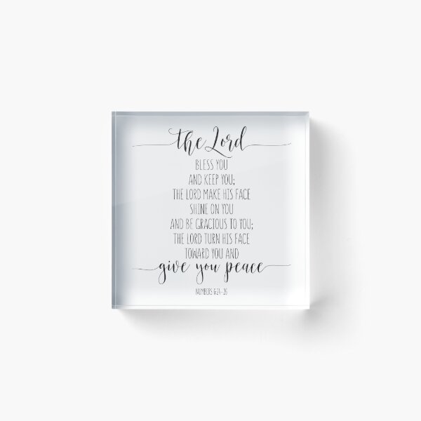 The Lord Bless You And Keep You, Numbers 6:24-26. Bible Verse, Christian Gift, Scripture Acrylic Block