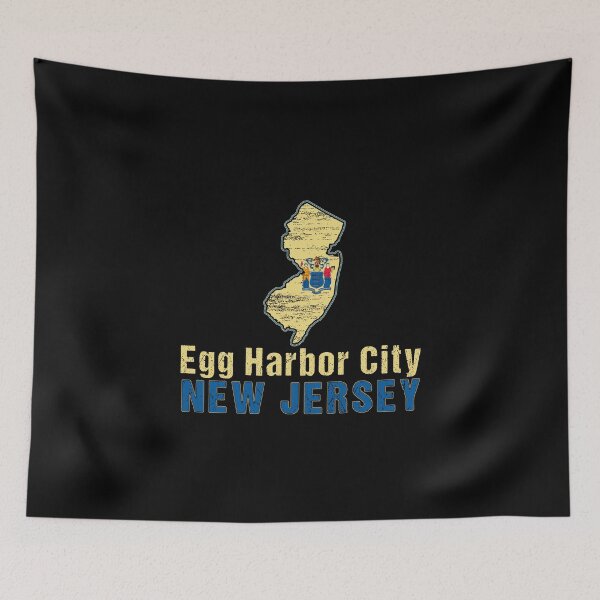 Item preview, Egg Harbor City New Jersey State Distressed Flag Outline designed and sold by ha10378.