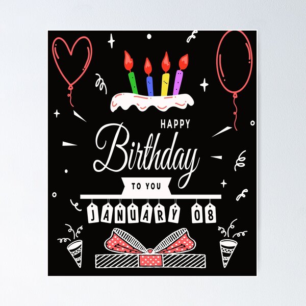 Item preview, happy birthday January 08 st designed and sold by virilamissa.