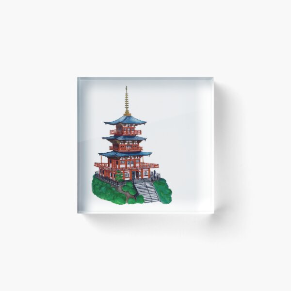 Item preview, Watercolor - Seigantoji pagoda designed and sold by Karolien Kenis.
