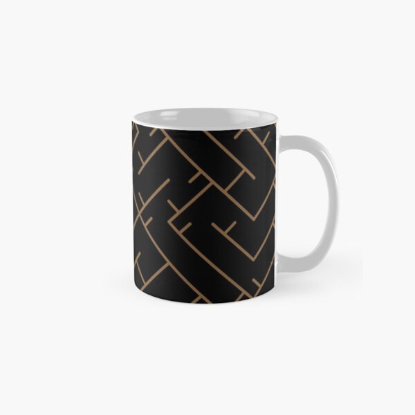 Brown Line Pattern | Truchet Pattern | Illustration | cool | modern art | abstract art | simple Classic Mug